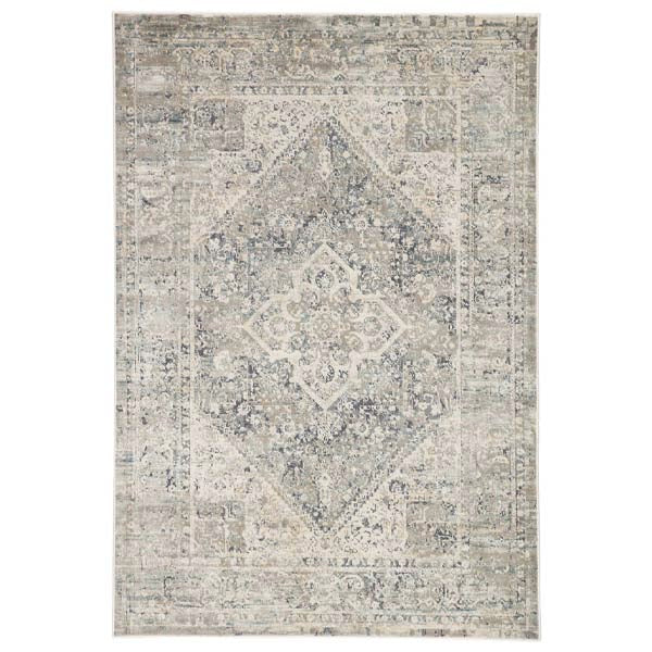 Jaipur Living CAICOS rug with tones of blue, gray, ivory, and cream on a white background