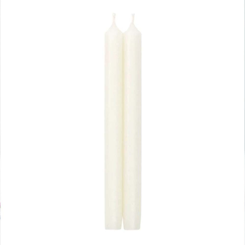 Caspari 10" Crown Candle Pair in White