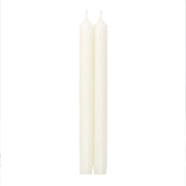 Caspari 10" Crown Candle Pair in White 