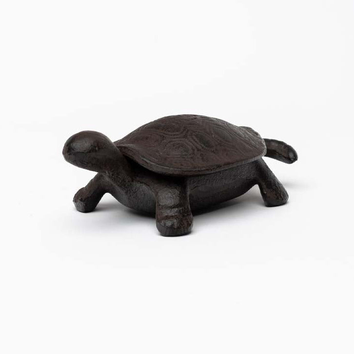 Cast Iron Turtle Key Box on a white background