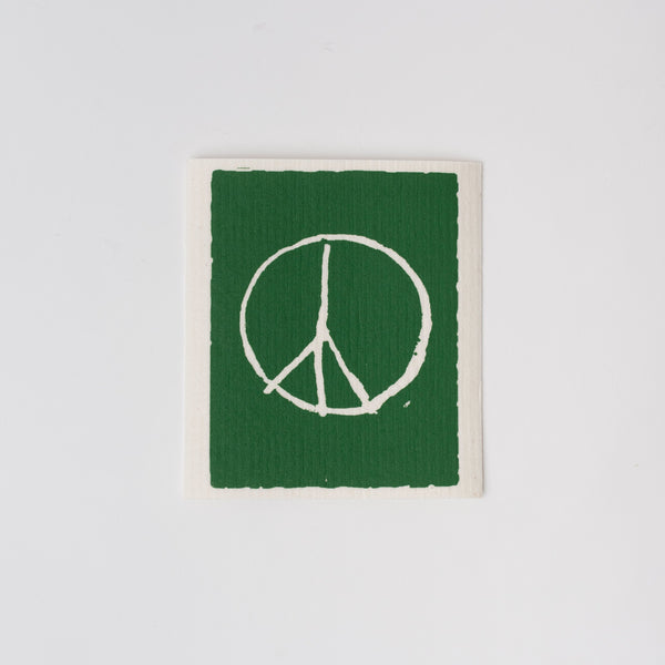 Swedish cloth with Peace sign on green background