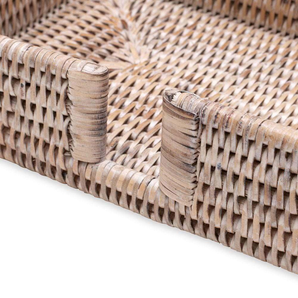 Rattan Guest Napkin Holder in Whitwash - Addison West