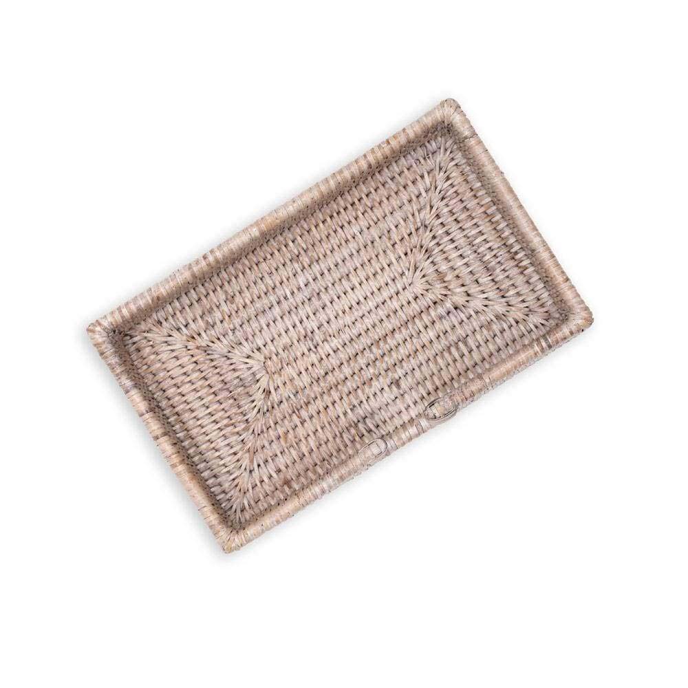 Rattan Guest Napkin Holder in Whitwash - Addison West