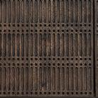 Close up of carved doors on Four hands furniture brand Kelby media console