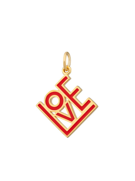 Scream Pretty brand gold love charm on a white background
