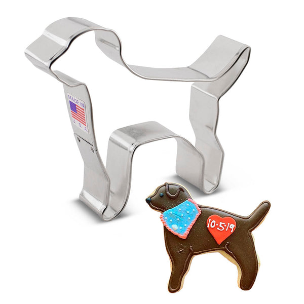 Labrador Retriever cooky cutter by Ann Clarke on a white background