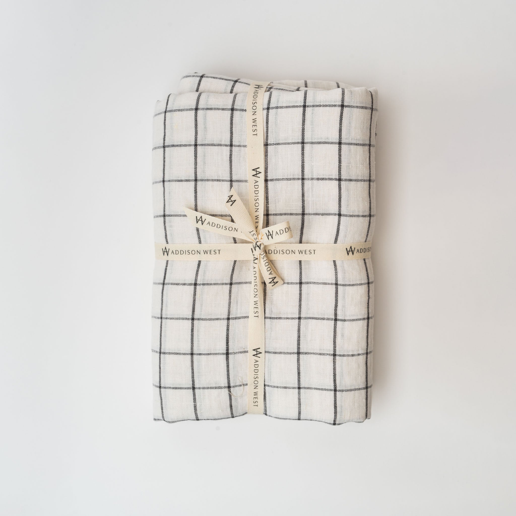 Linen Tablecloth - Charcoal Grid - Addison West