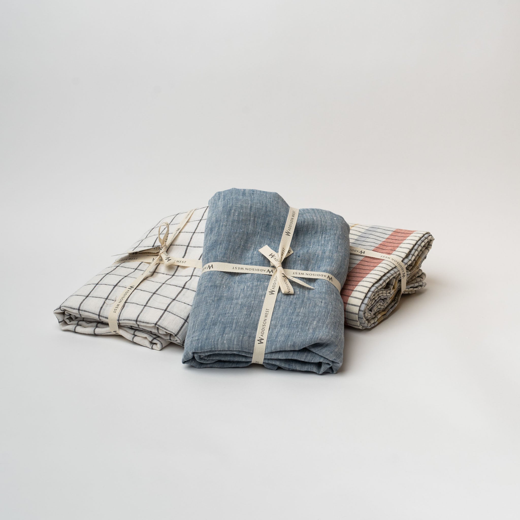 Linen Tablecloth - Charcoal Grid - Addison West