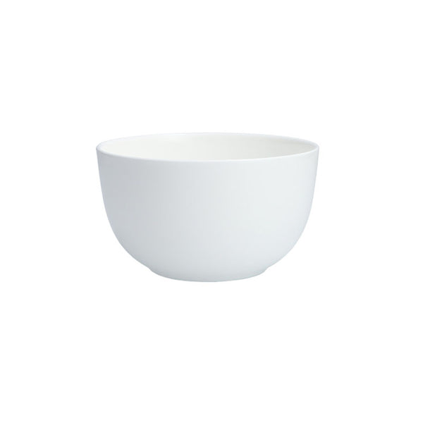 White cereal bowl by fortessa on a white background