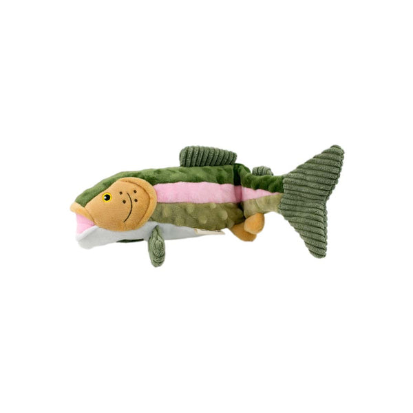 Tall Tails brand Animated Trout dog Toy on a white background