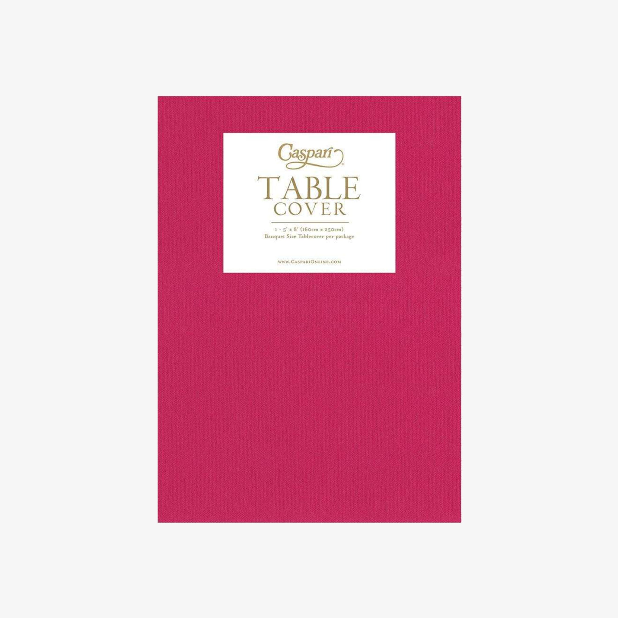 Caspari Paper Linen Tablecloth in Fuchsia - Addison West