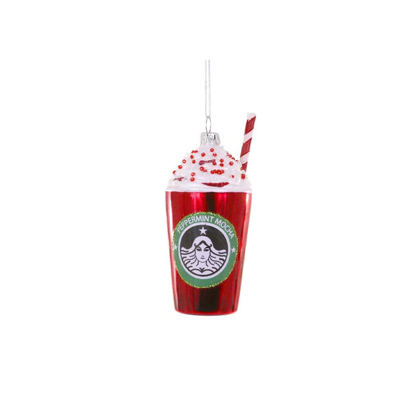 Peppermint Mocha holiday ornament by Cody Foster brand on a white background