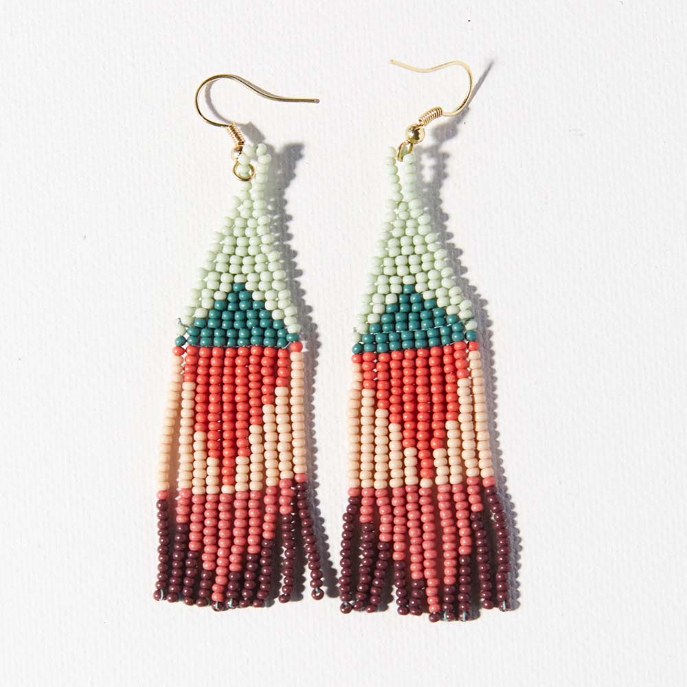 INK + ALLOY Pink Teal Small Diamond Earrings on a white background