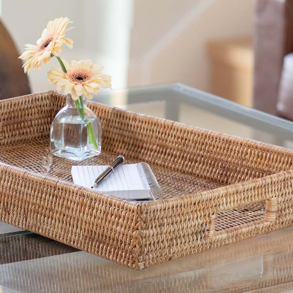 At the Ready Rattan Tray - Addison West