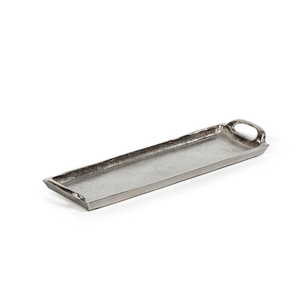 Zodax rectangular Aluminum Tray with handles on a white background