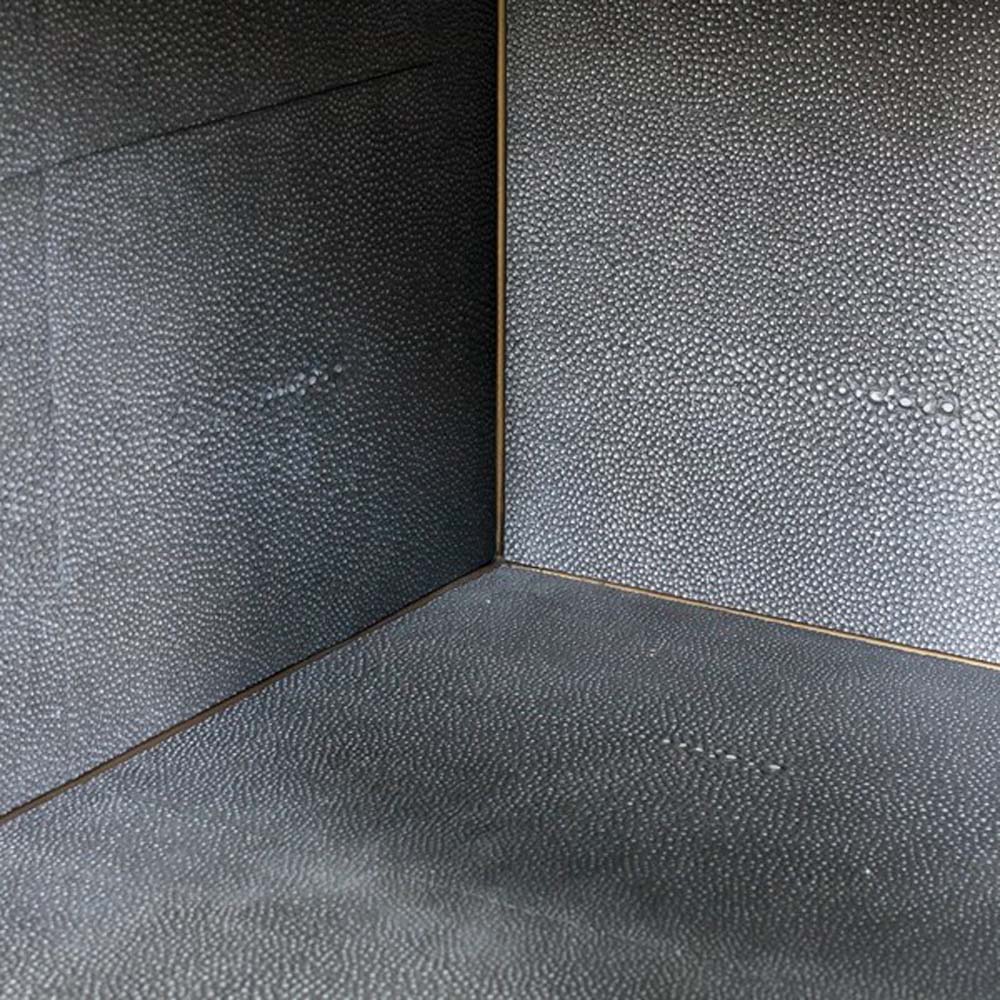 Four Hands Grey Shagreen Bedside Table - Addison West