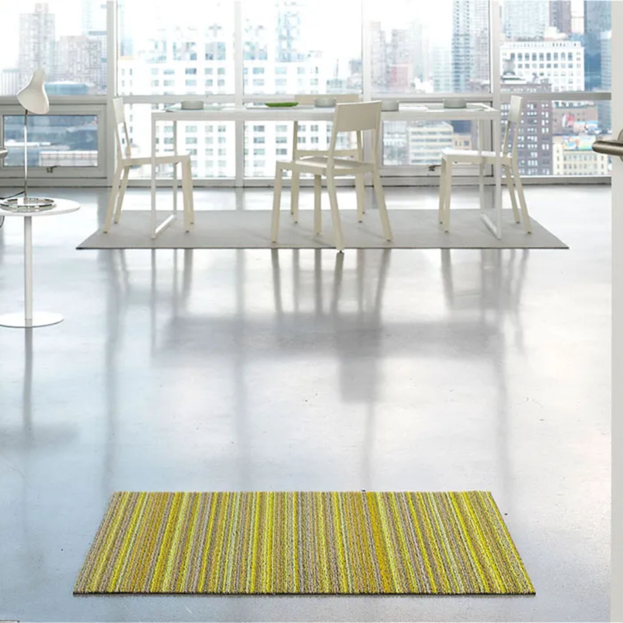 Chilewich Citron Skinny Stripe Shag Mat - Addison West
