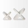 Mercana set of two Sophia Marble ornaments in X shape on a white background