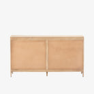 Six drawer 'Sydney' dresser with cane drawer fronts and mango wood pulls with natural mango wood exterior by Four Hands Furniture on a white background