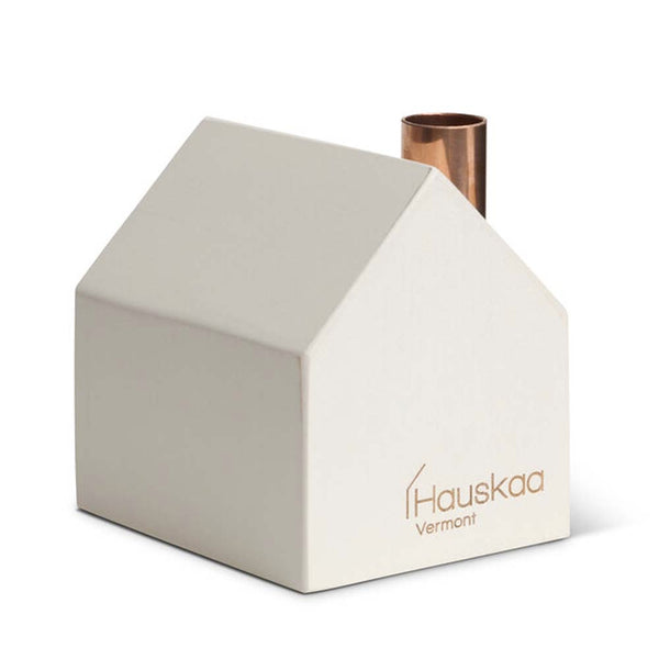 Handmade white sustainably harvested maple candle holder classic shape on a white background