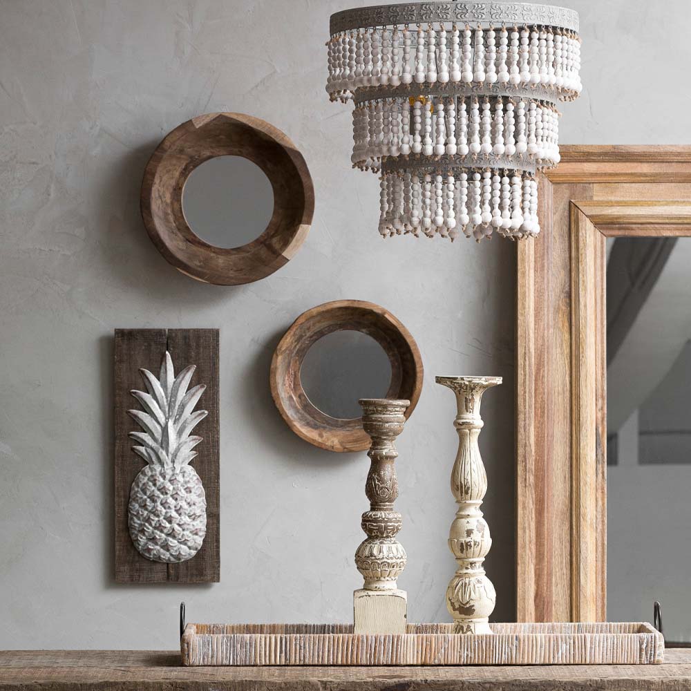 Whitewashed Rattan Tray - Addison West