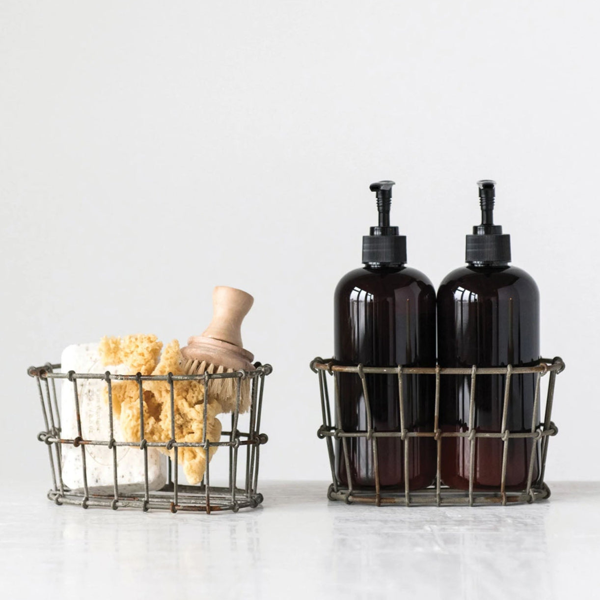 Wire Basket Lotion + Soap Bottle Holder - Addison West