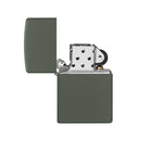 Zippo Classic Green Matte Windproof Lighter on a white background at Addison West