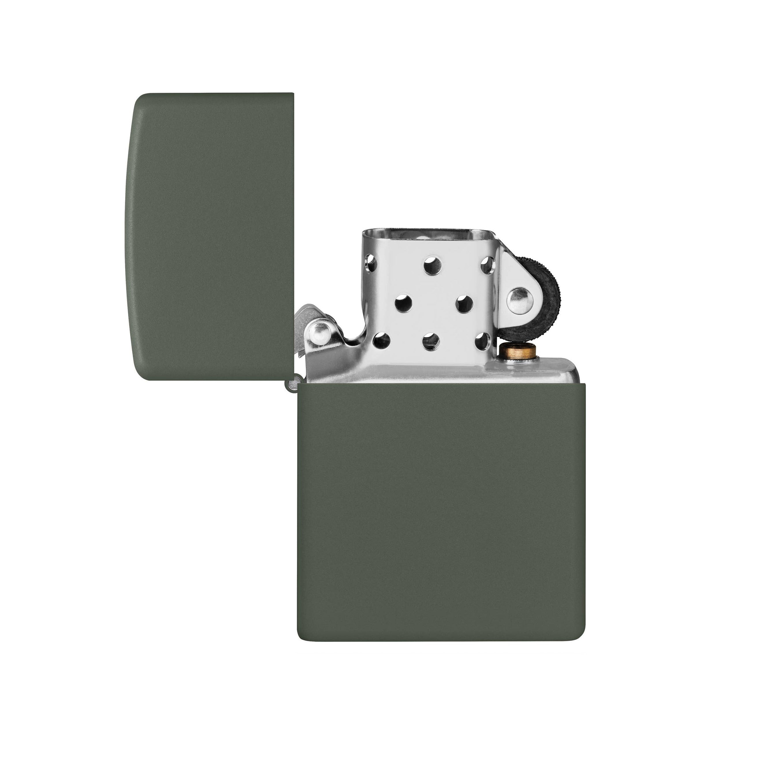 Zippo Classic Green Matte Windproof Lighter on a white background at Addison West