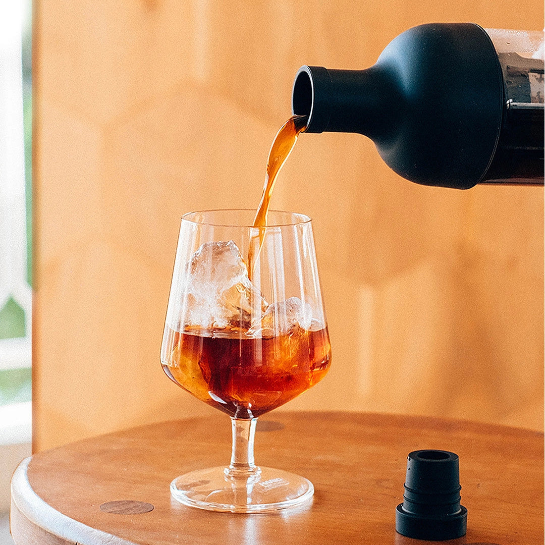 Hario Cold Brew Coffee Wine Bottle 650mL on a table at Addison West