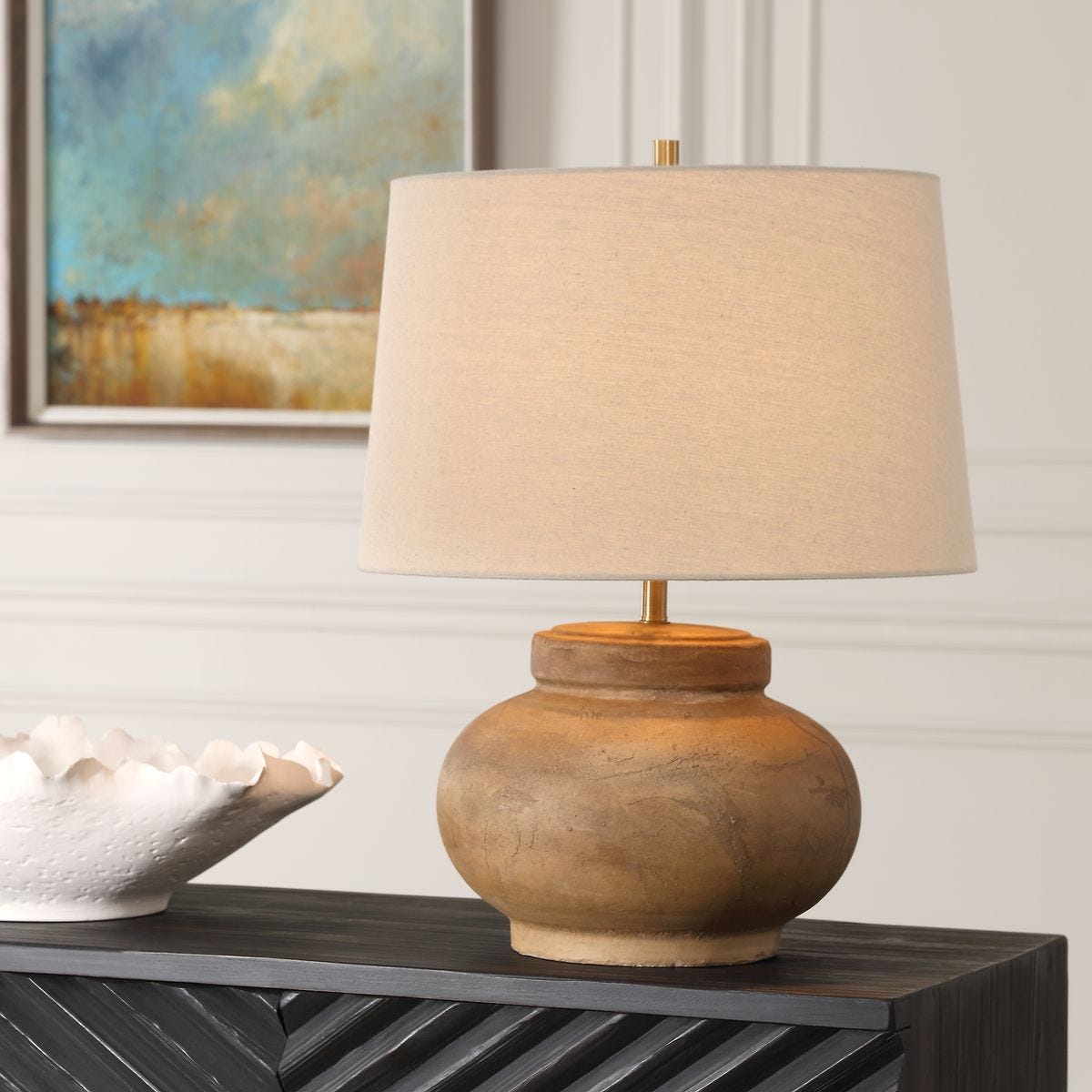 Urving Table Lamp on a table at Addison West