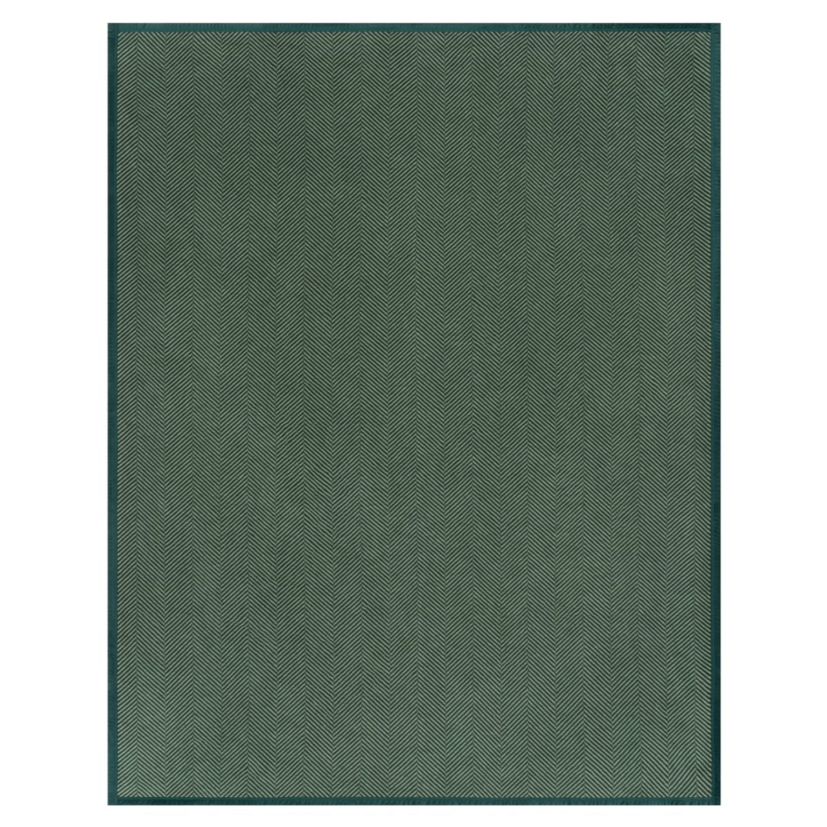 ChappyWrap Harborview Herringbone Blanket in Forest Green on a white background at Addison West