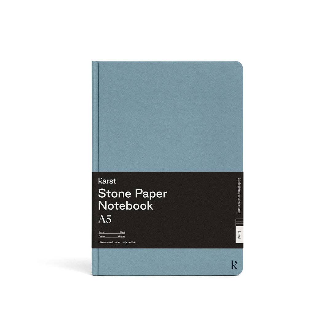 Karst A5 Hardcover Lined Notebook in Glacier on a white background at Addison West