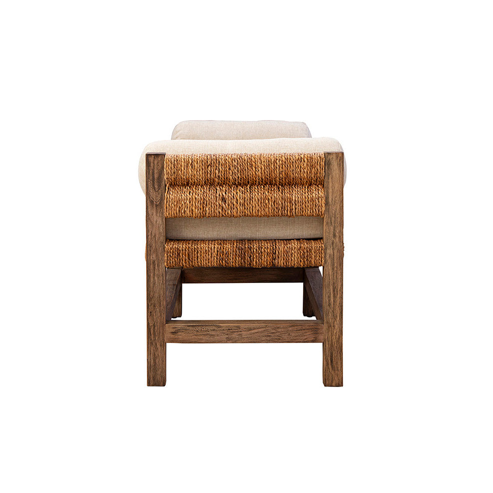 Side of Winslow Woven Backless Bench on a white background at Addison West
