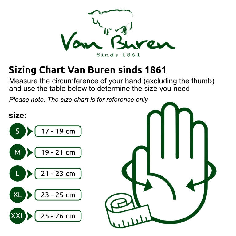 Sheepskin Mittens sizing graphic