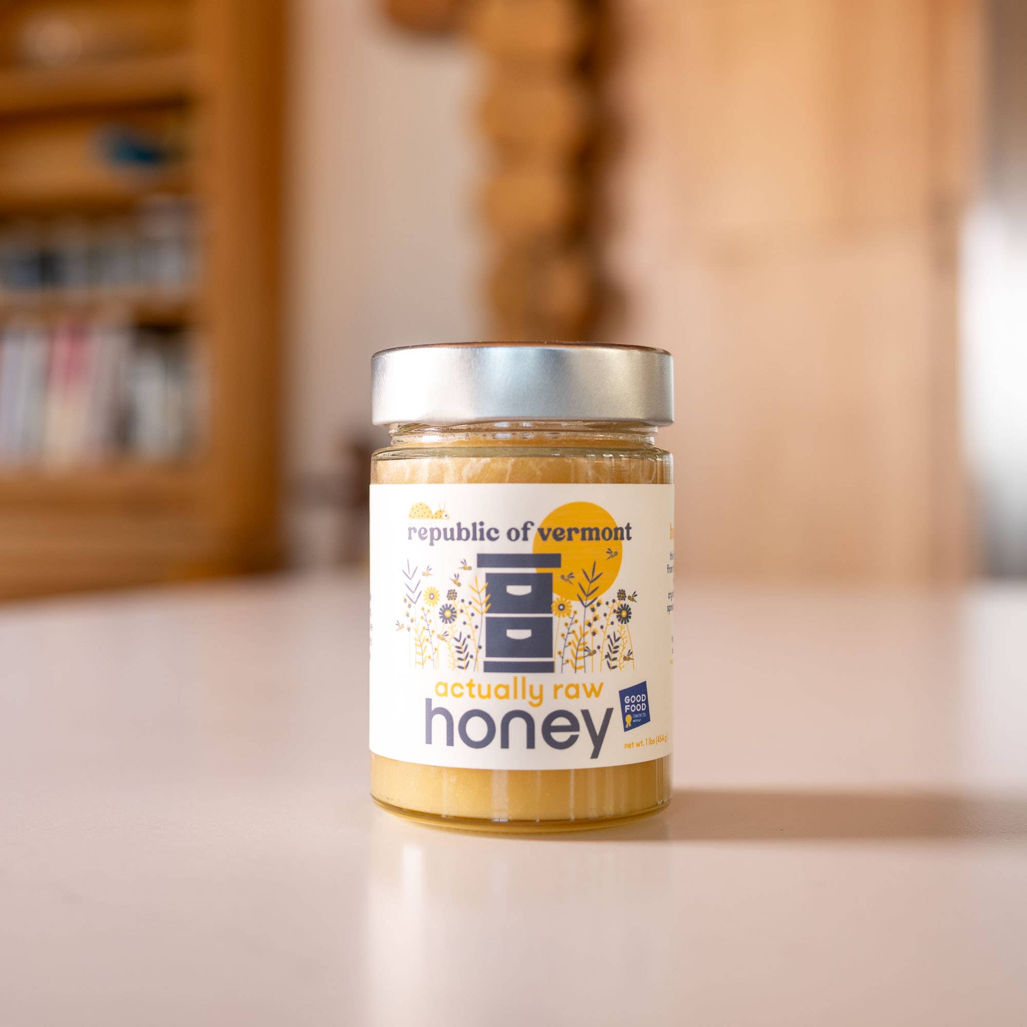 Republic Of Vermont Raw Honey on a table at Addison West