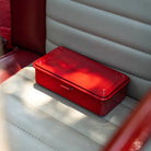 Toyo Steel Stackable Storage Box T-190 in Red on a seat at Addison West