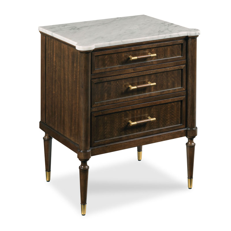 Melrose Nightstand in Mink Finish on a white background at Addison West