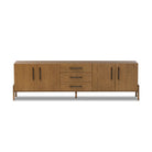Four Hands Rosedale Media Console in Chaps Ebony on a white background at Addison West