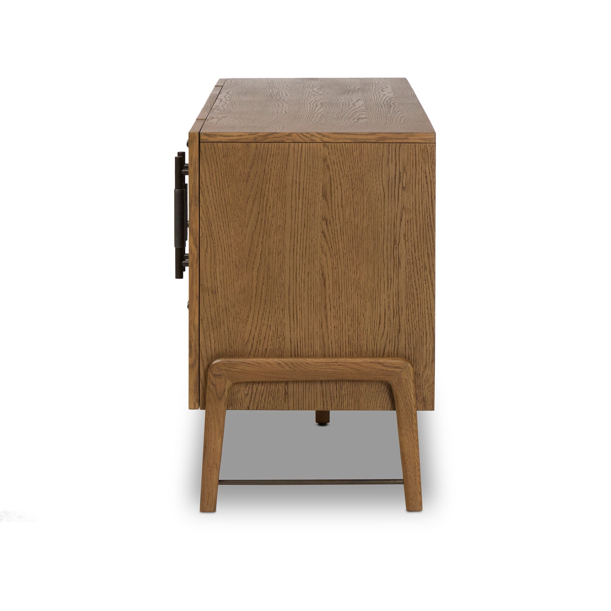 Four Hands Rosedale Media Console in Chaps Ebony on a white background at Addison West