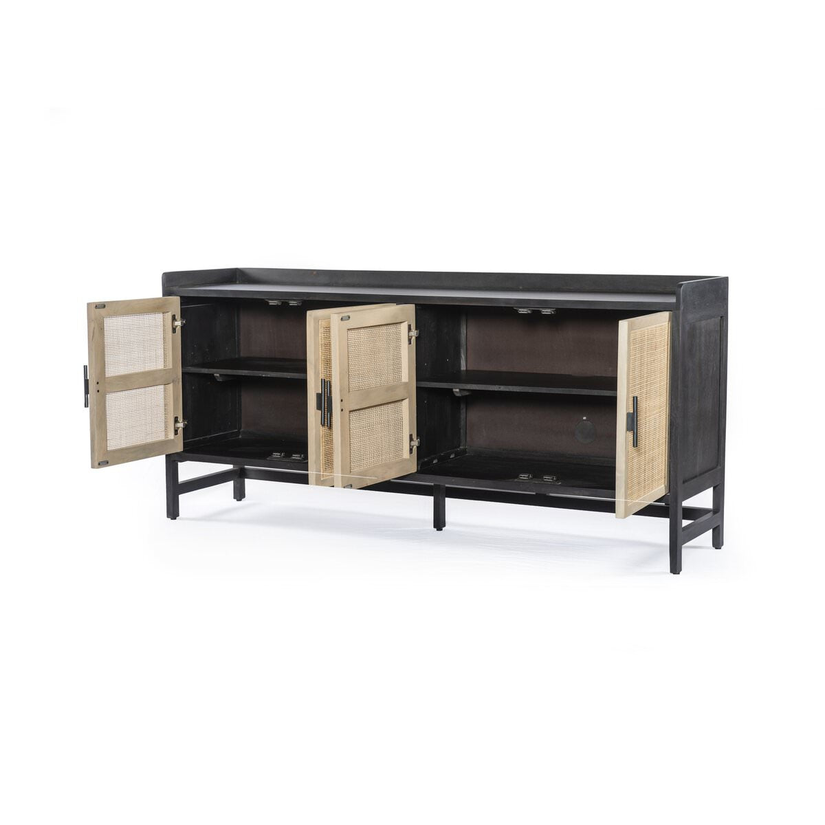Four Hands Caprice 72" Sideboard in Black Wash Mango on a white background at Addison West