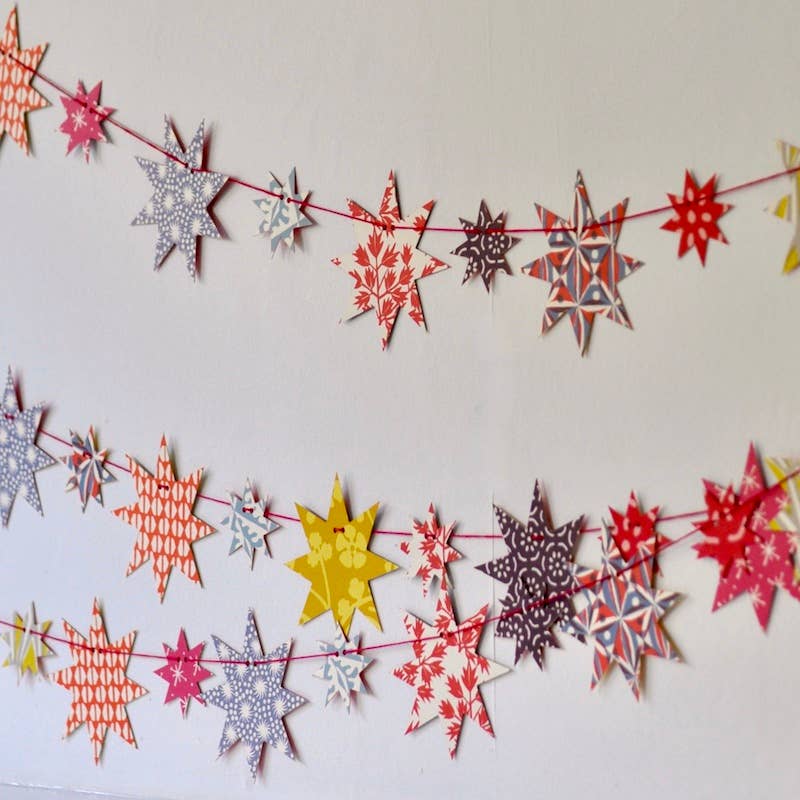 Make A Star Garland on a white background at Addison West