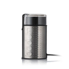 Bodum BISTRO Electric Coffee Grinder in Matt Chrome on a white background at Addison West