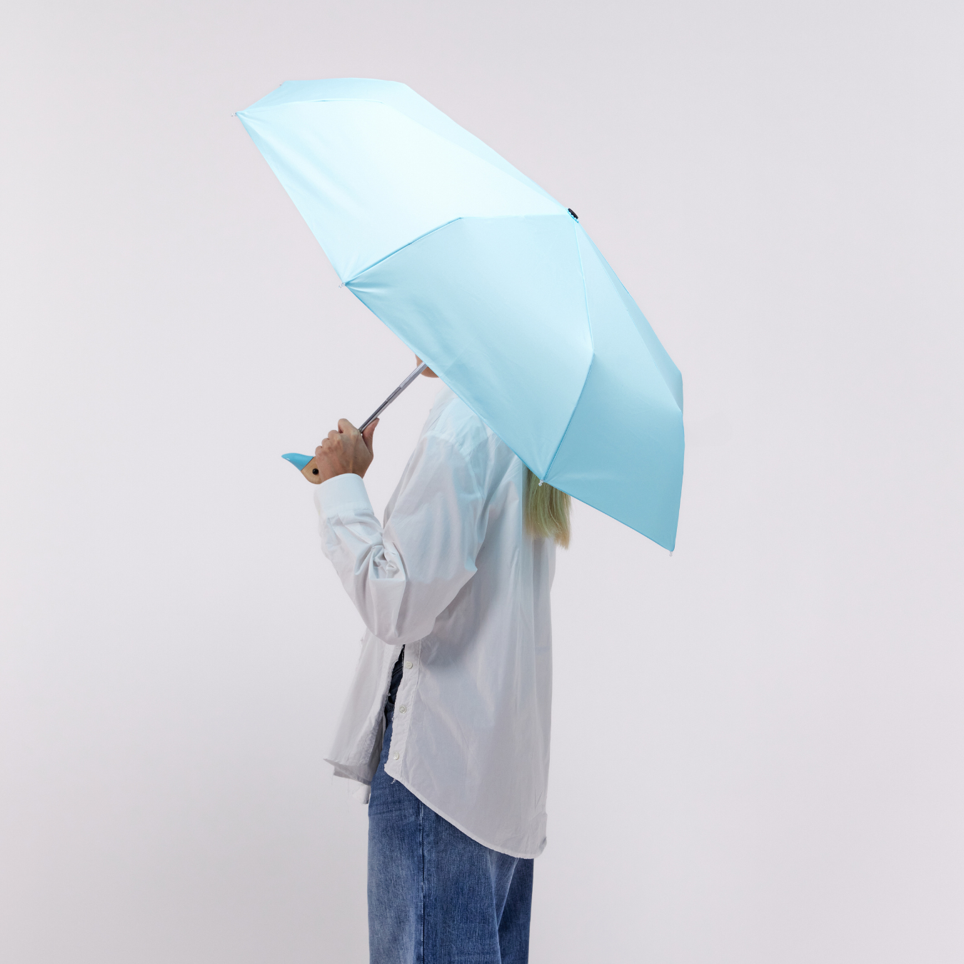 Original Duckhead Umbrella in Popsicle Blue on a white background at Addison West