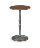 Rosa Drink Table in Laurel Finish and Hammered Steel Base on a white background at Addison West