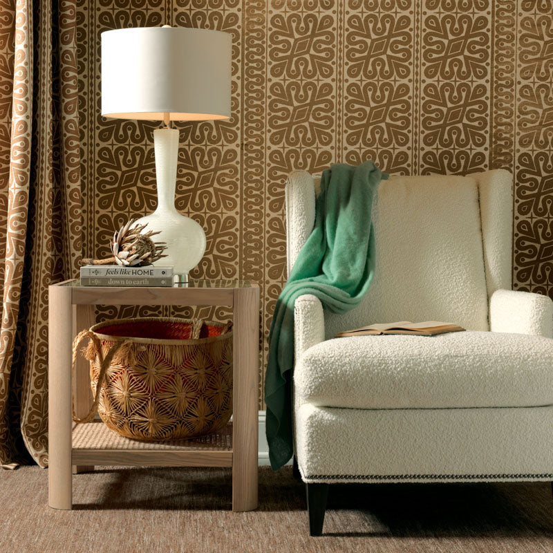 Salton Side Table in Costa Finish in a living room  at Addison West