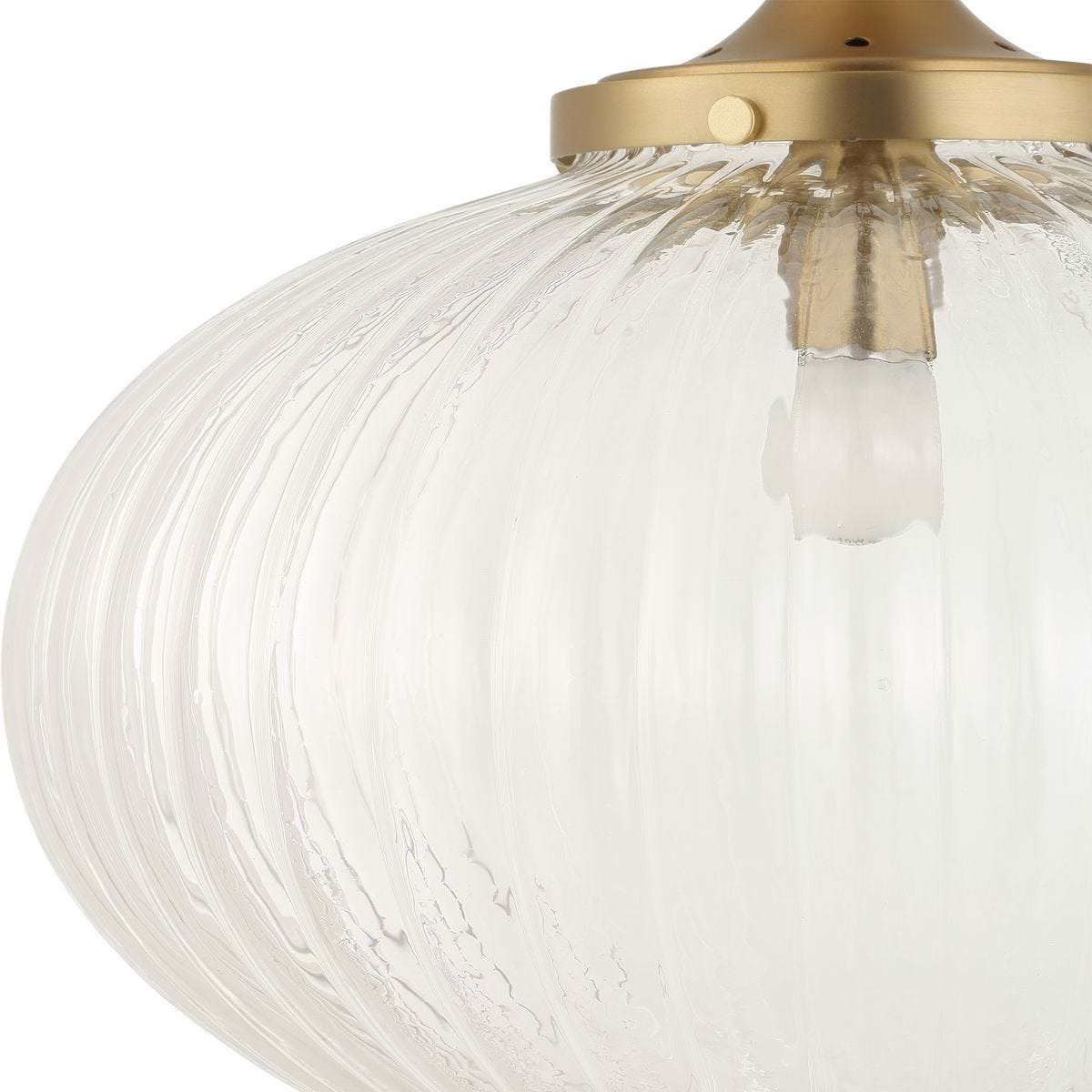 Close up of Benson Glass Pendant on a white background at Addison West