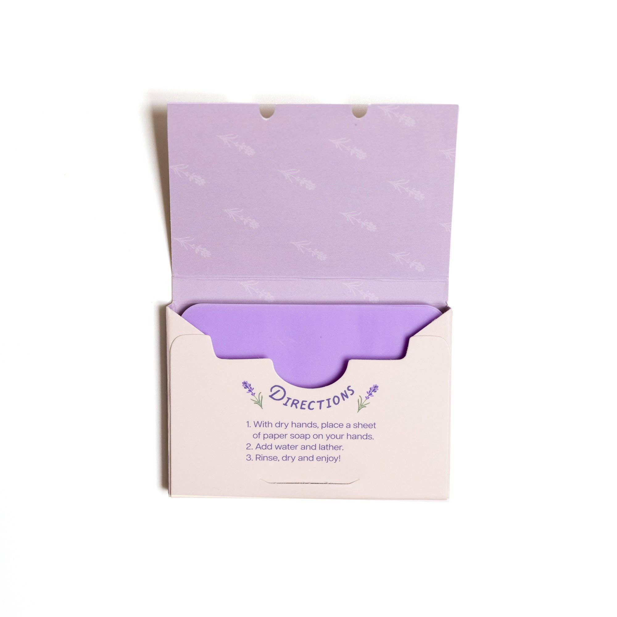 Lavender Paper Soap on a white background at Addison West