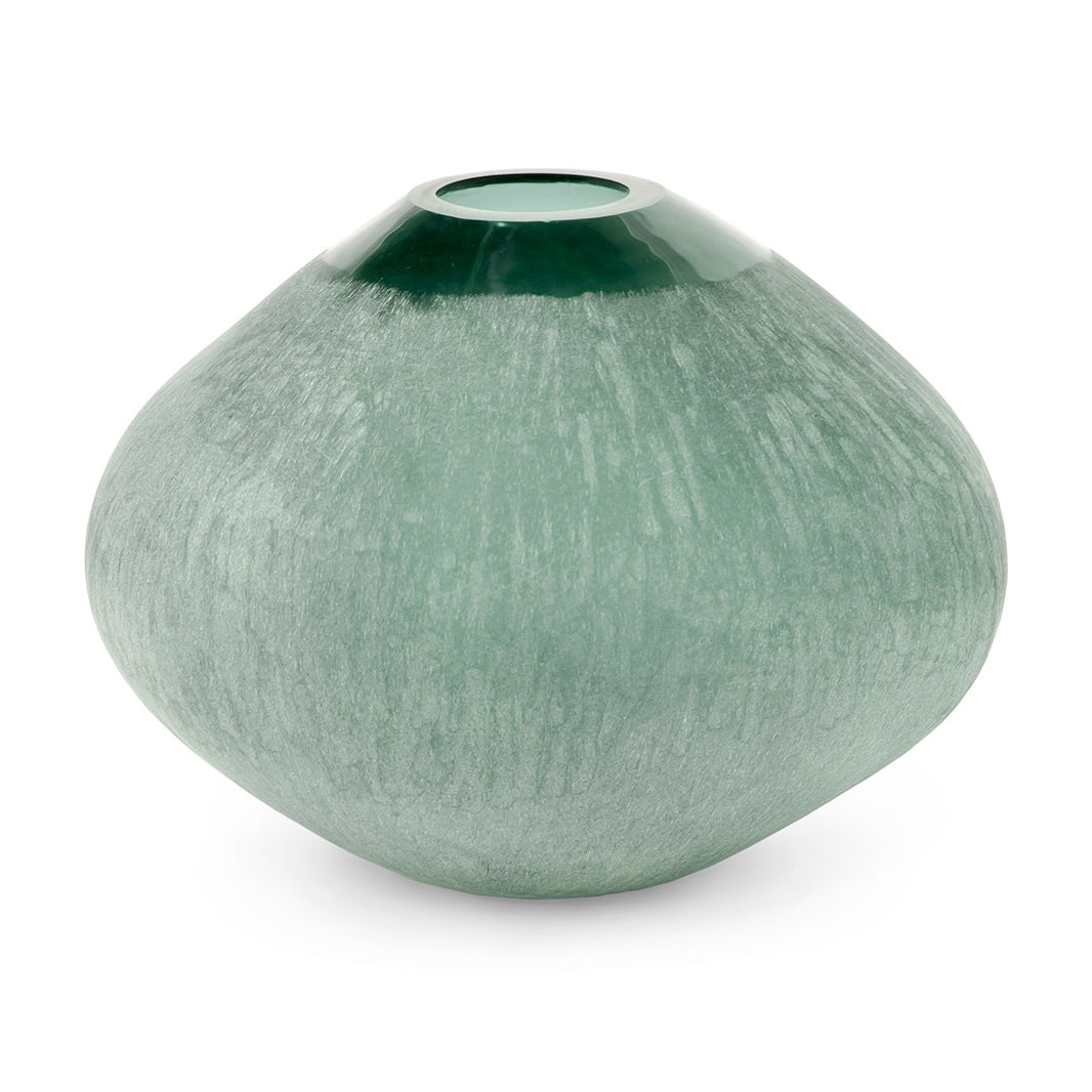 Mykonos Glass Vase, Medium on a white background at Addison West