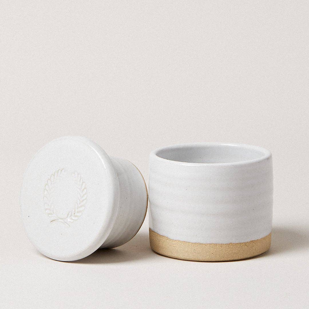 Farmhouse Pottery Silo Butter Keeper on a white background at Addison West