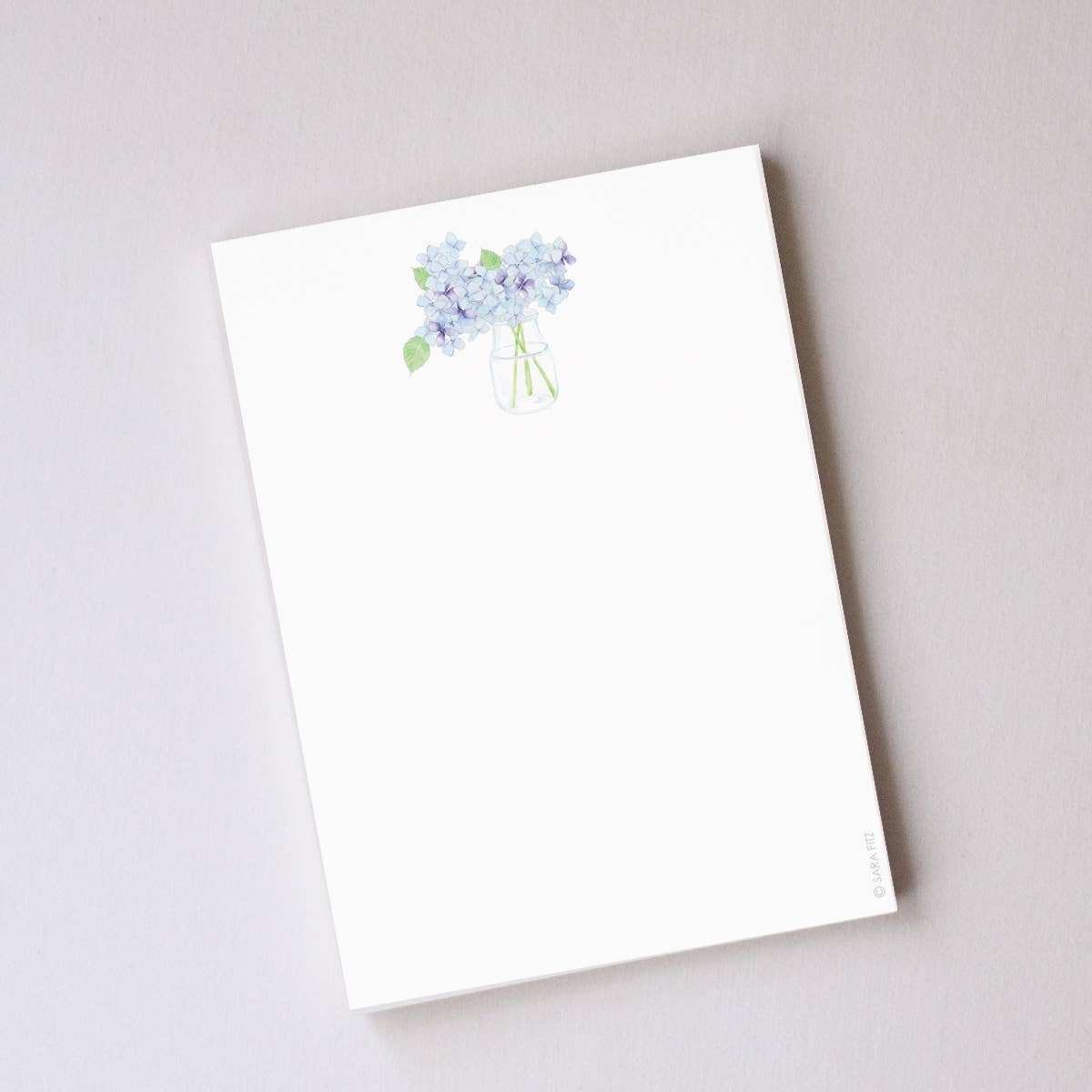 Hydrangea Notepad on a white background at Addison West
